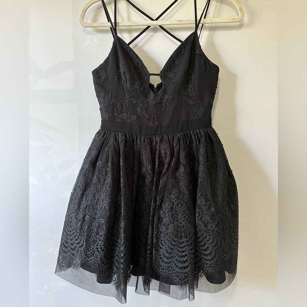 Black Lace Bebe cocktail dress